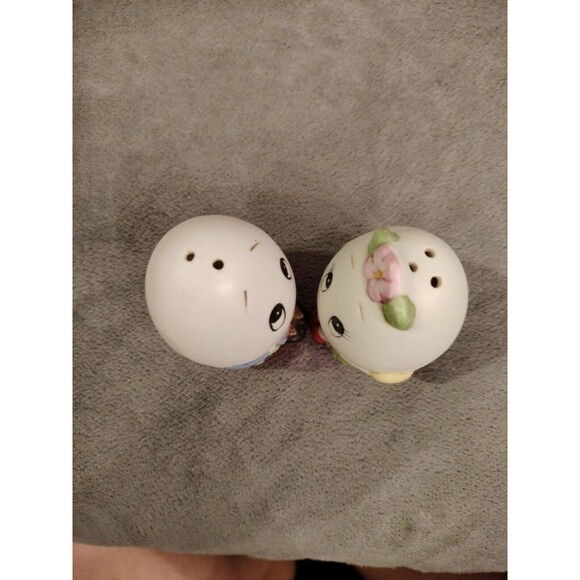 Lefton Anthropomorphic Mr & Mrs Humpty Dumpty Salt and Pepper Shakers Vintage - Picture 10 of 12
